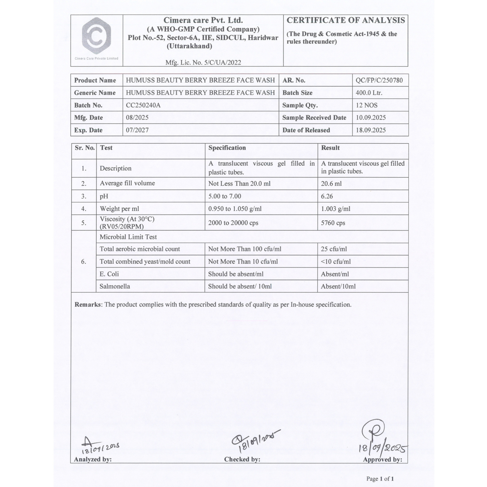 Berry Breeze - Mulberry & Hyaluronic Acid Face Wash