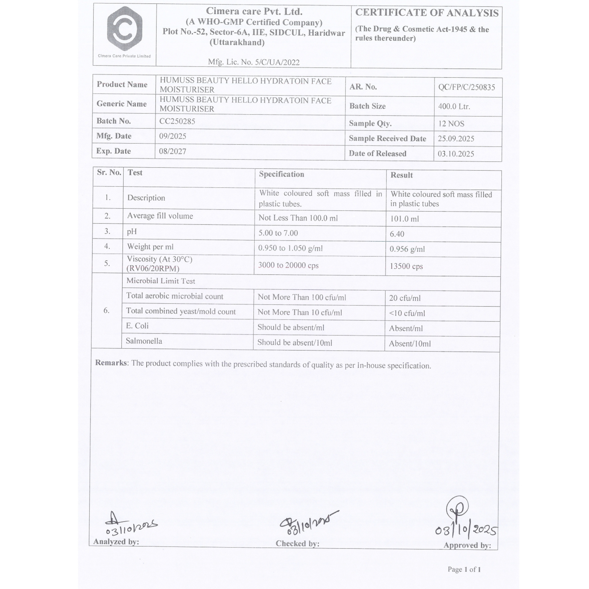 Hello Hydration - Ceramide & Hyaluronic Acid Face Moisturizer