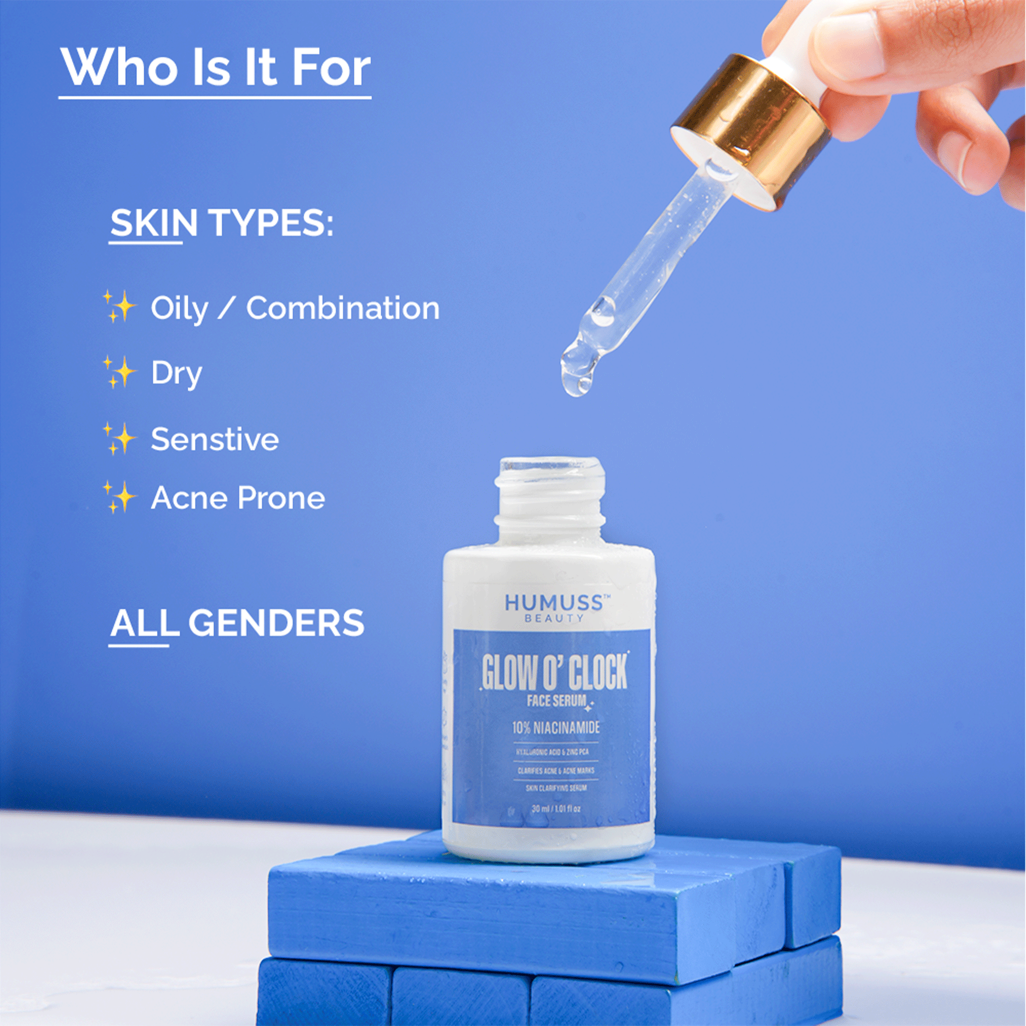 Glow'O Clock - 10% Niacinamide & Hyaluronic Acid Serum