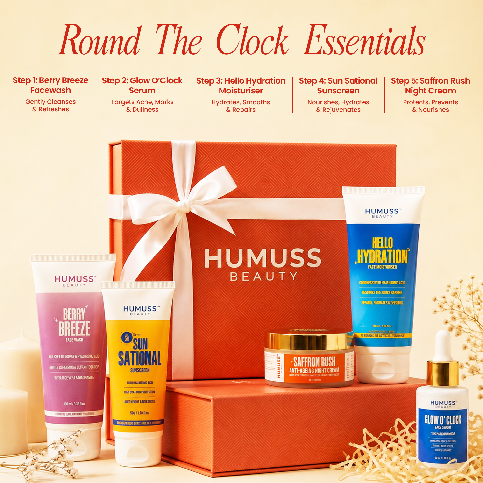 Round the Clock Essentials — Complete 5-Step Skincare Ritual
