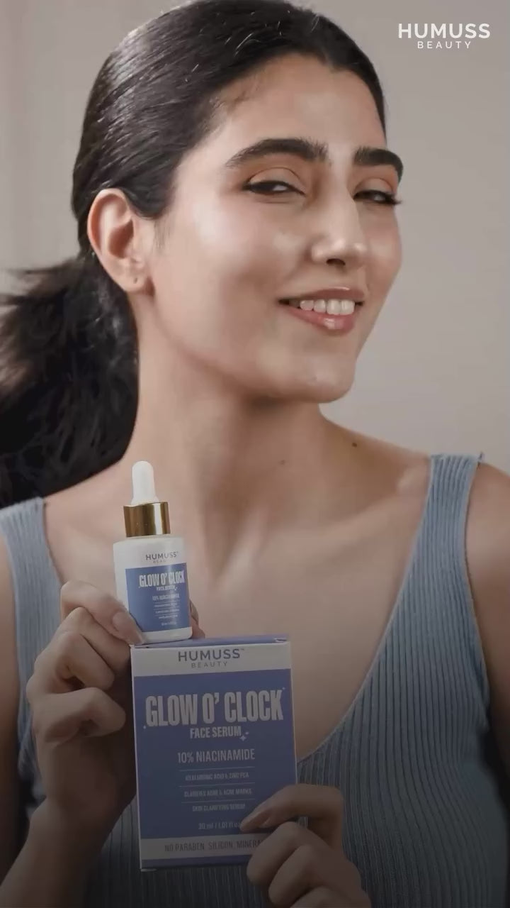 Load video: Glow'O Clock - 10% Niacinamide &amp; Hyaluronic Acid Serum