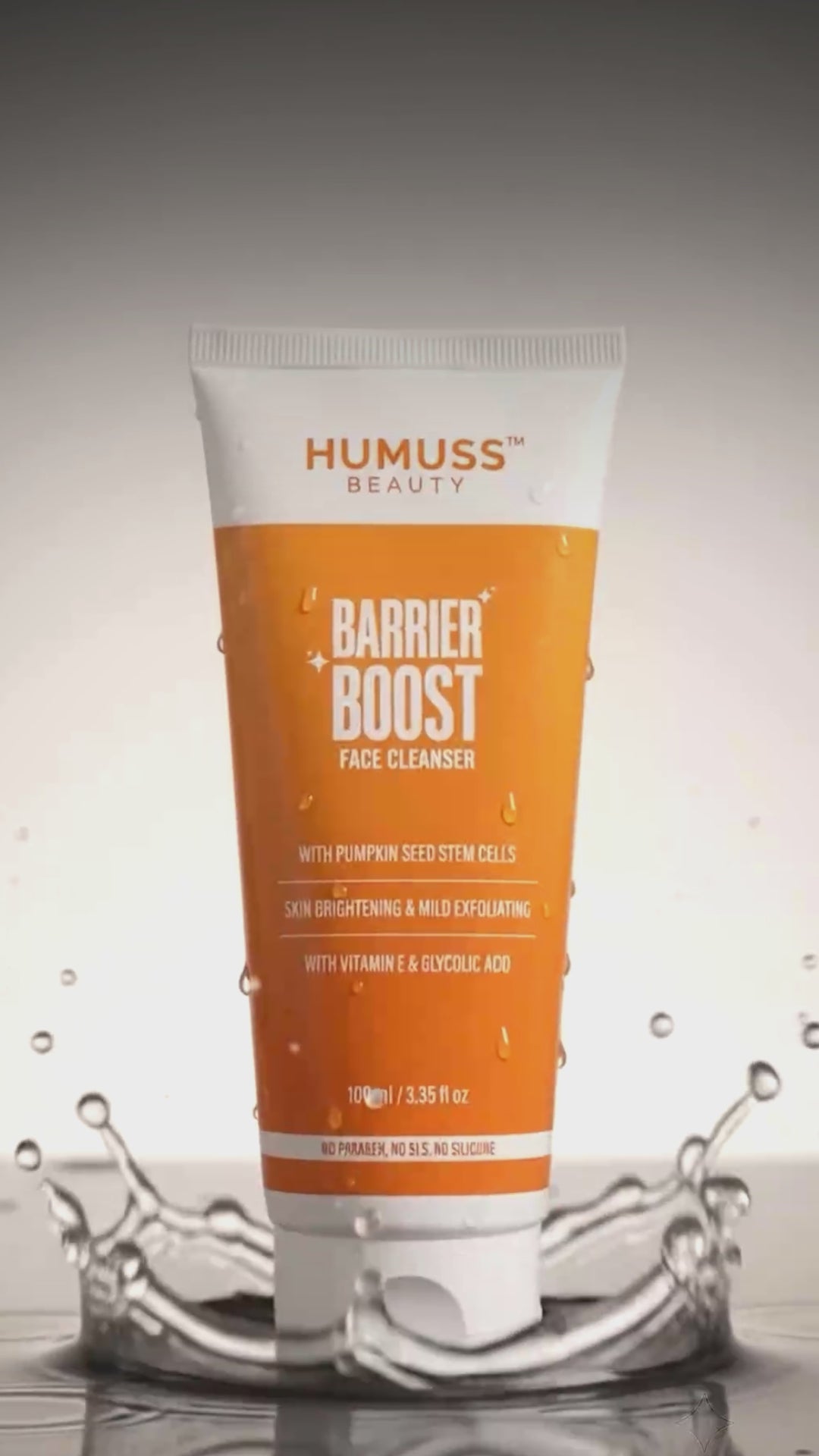 Load video: Barrier Boost – Pumpkin Stem Cell &amp; Glycolic Acid Face Cleanser